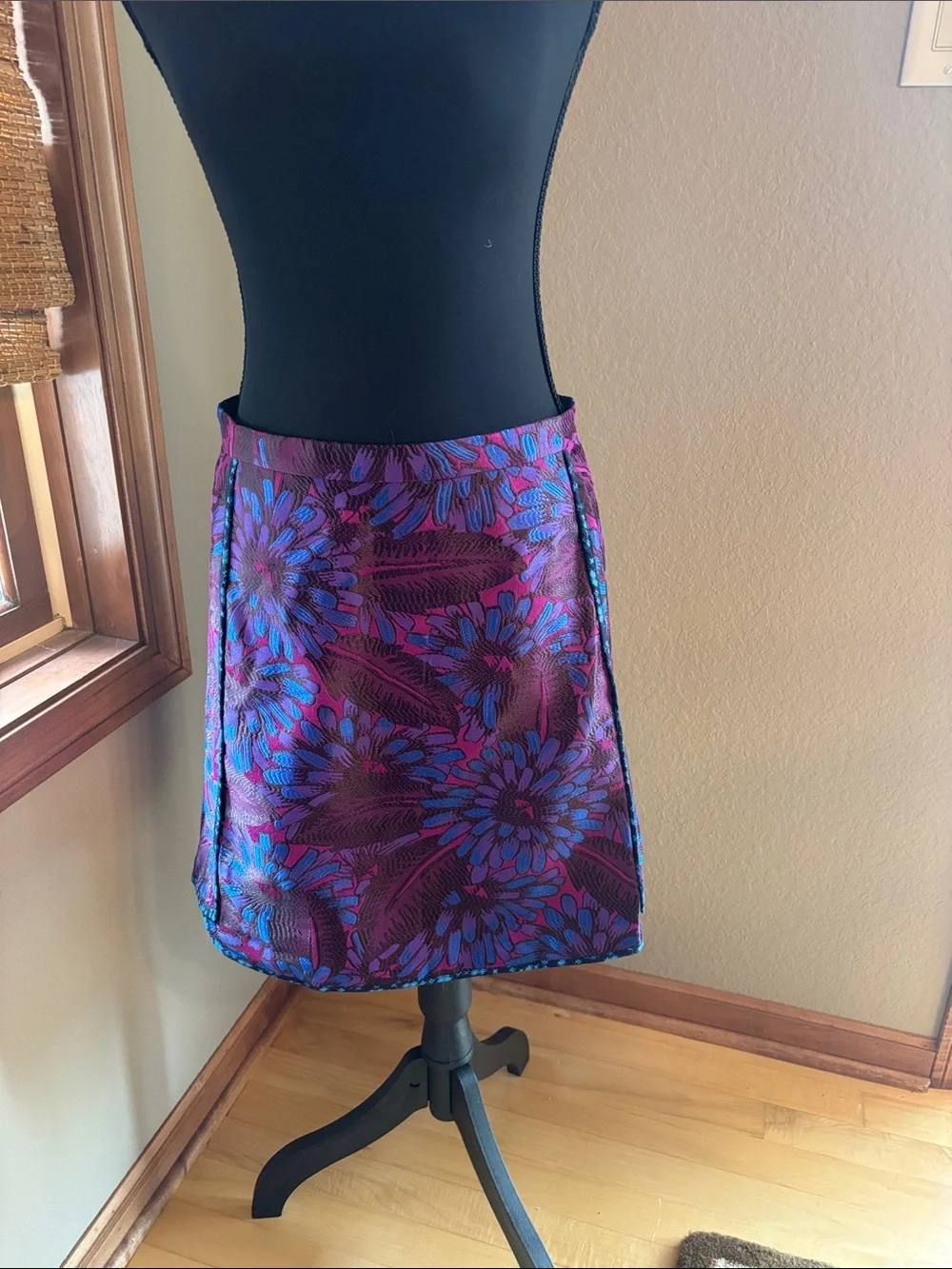 J. Crew Purple and Blue Floral Mini Skirt